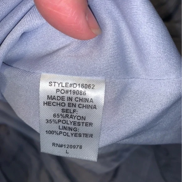 Entro Gray blue tiered Women's maxi Dress short sleeve flowy size large smocked - Picture 5 of 7